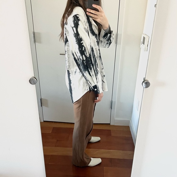 Tie dye black white print button down shirt - Picture 9 of 9